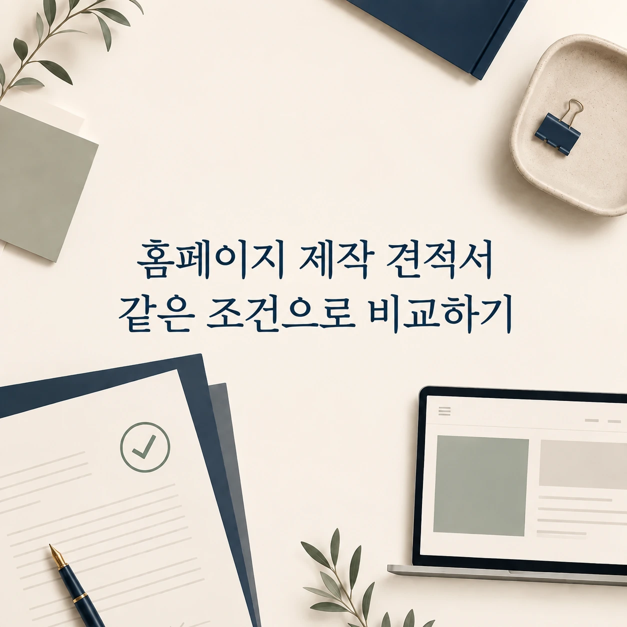 홈페이지 제작 견적서, 같은 조건으로 비교하는 법